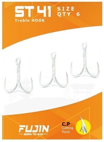 Fujin ST41 Üçlü Maket Balık İğnesi Nickel