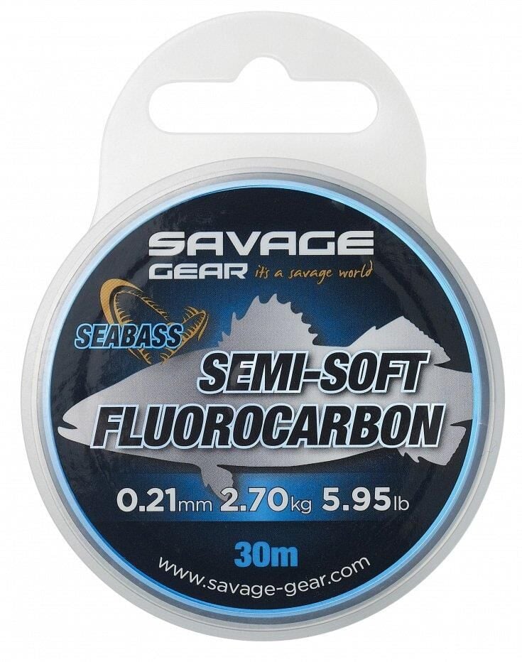 Savage Gear Semi-Soft Fluorocarbon Seabass 30 M Clear Misina