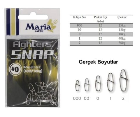 Maria Fighter Snap Maket Balık Klipsi