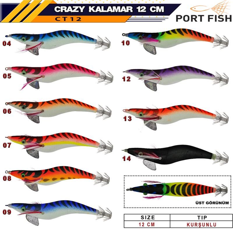 Port Fısh Crazy Glow Kalamar Zokası 12 cm 20gr