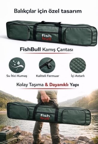 Fish Bull  Pro 4 göz Yeşil Olta Kamış Çantası