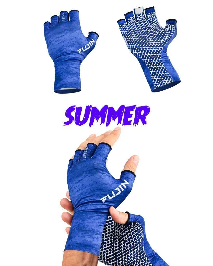 Fujin Pro Angler Summer Gloves Blue (M/L)