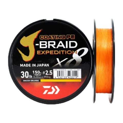 Daiwa Jbraid  Expedition 8 Braid 150M, Smash Orange  İp Misina