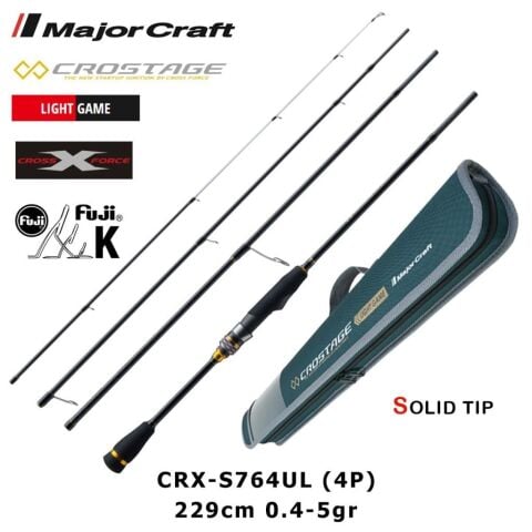 Major Craft Crostage CRX-S764UL Solid 229cm 0.4-5gr (4P) LRF Kamış Seyahat Tipi