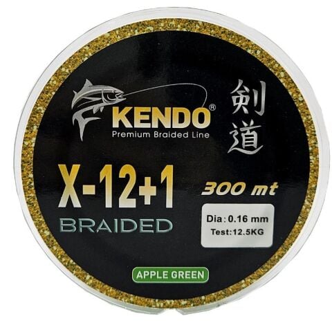 Kendo X-12+1 Braided 300m Apple Green Örgü İp