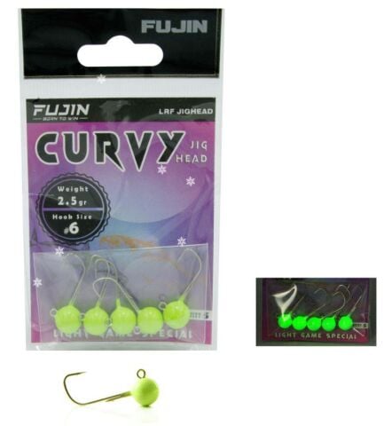 Fujin Curvy Lemon Glow Jig Head