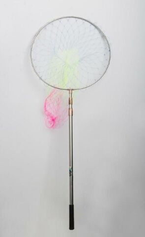 Powerex Paslanmaz Çelik Krom Geniş Göz Misina 50cm.Çap,190cm Sap,Lüks Kepçe